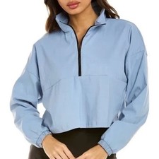 WeWoreWhat Dusty Blue Cropped Quarter Zip Top Size S