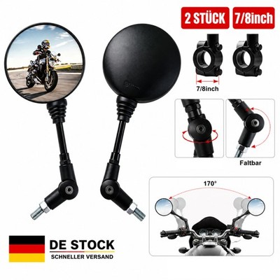 2 STÜCK Motorrad Spiegel Rückspiegel Klappbarer 360° Gewinde Motorradspiegel
