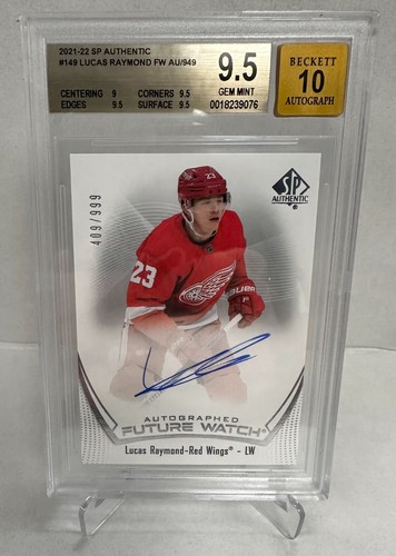 LUCAS RAYMOND 2021-22 SP Authentic FUTURE WATCH AUTO ROOKIE BGS 9.5 Gem Mint
