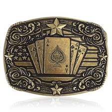 Western Belt Buckle, Vintage Cowboy Cowgirl, Longhorn Bull, Goat, Poker, Horse