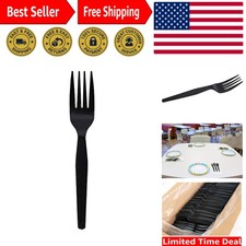1000 Count Heavyweight Plastic Forks in Black - Perfect for Catering and Events