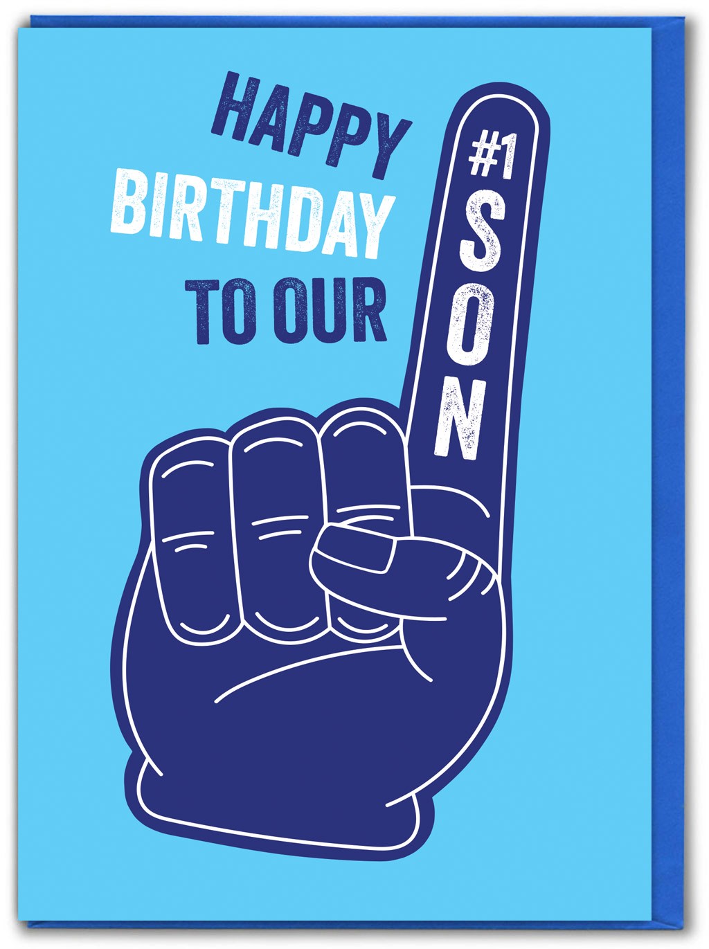 Funny Son Birthday Card No 1 Son Foam Finger Sporty Witty Amusing Novelty Humour