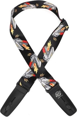 Henry Heller 2'' Wide Polyester Lock-It Guitar Strap, T-Rex LIS-104-S13