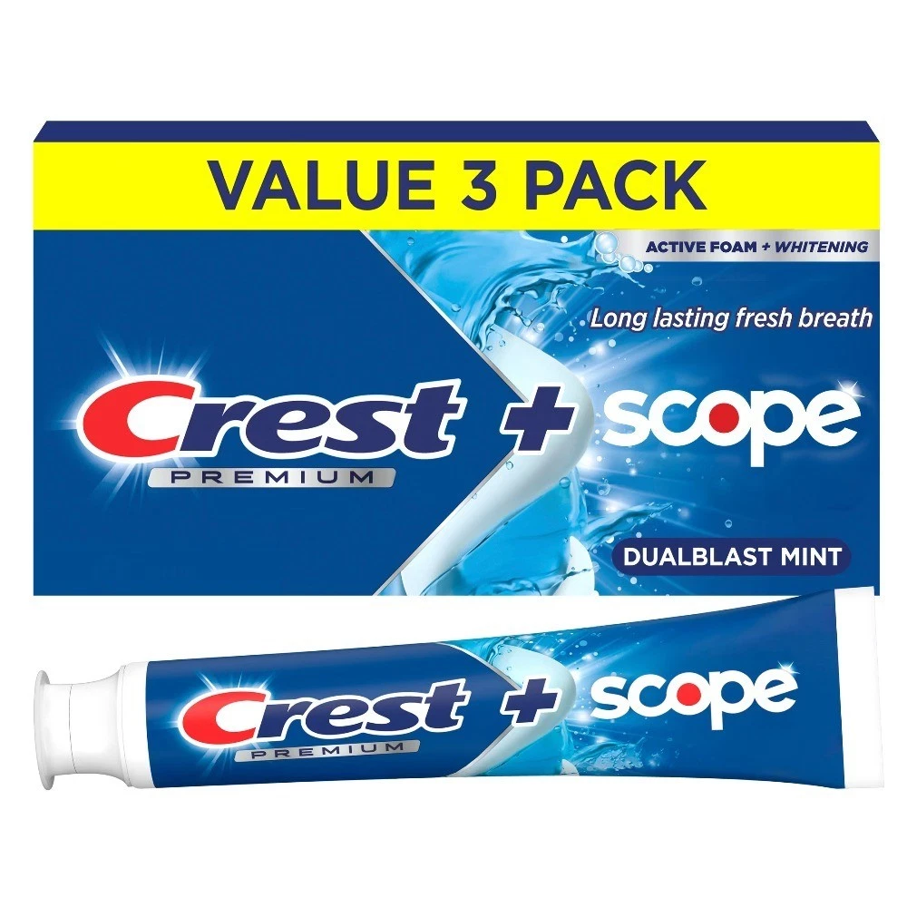 Premium Plus Scope Dual Blast Toothpaste Mint 5.2 oz 3 Pack