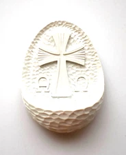 Cross Holy Water Font White Finish with Alpha Omega Symbols