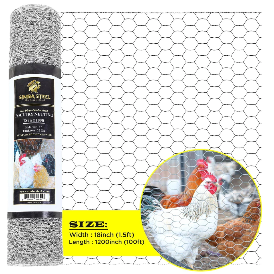 Galvanized Poultry Net - Fencing Chicken Wire 1" Hole - Many Sizes Poultry Mesh - Image 4 of 4