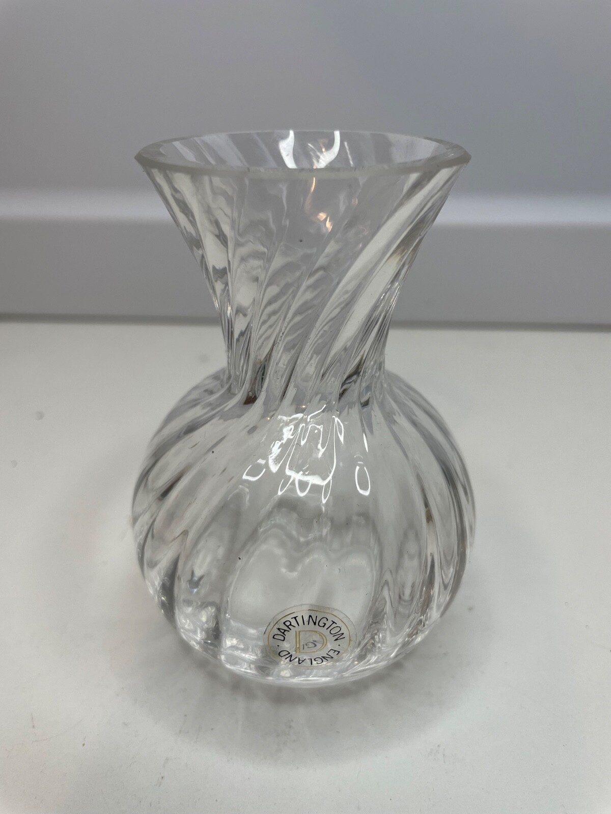 Dartington Glass Ripple Little Etruscan Vase Frank Thrower  Lead Crystal