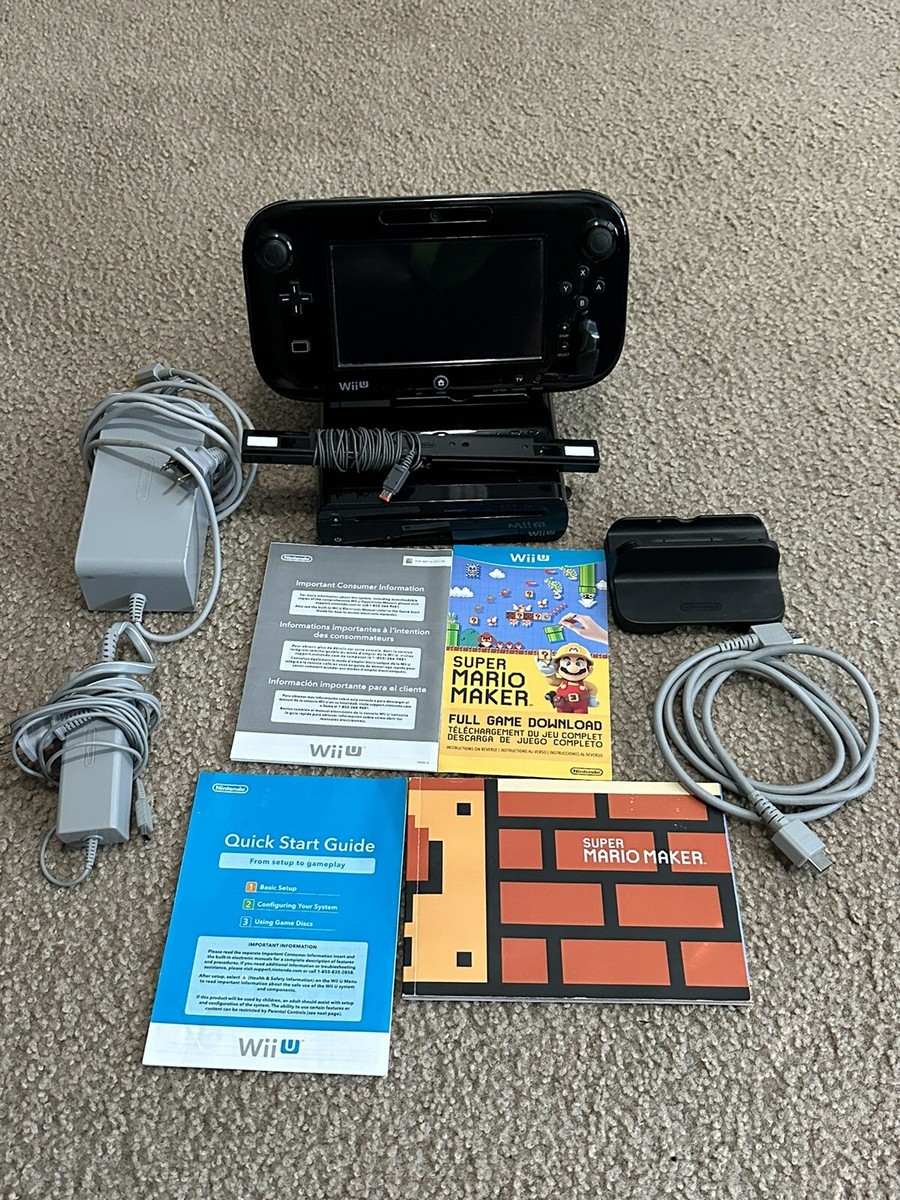 Nintendo Wii U Console Deluxe Black 32GB & Gamepad WUP-101(02