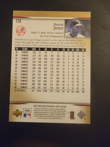2007 Upper Deck #163 Derek Jeter - Picture 2 of 2