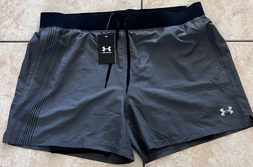 Under Armour Shorts Womens XXL Gray Lined Run Speedpocket Fitted Pants New