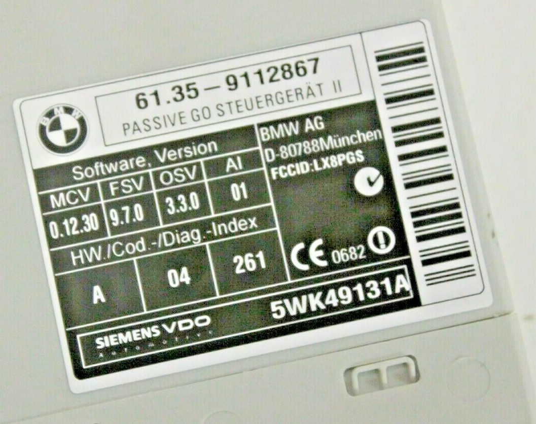 BMW OEM E60 E61 E63 E64 X5 E70 KEYLESS ENTRY PASSIVE GO MODULE CONTROL