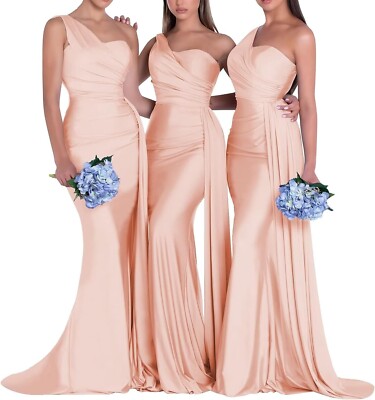 bodycon bridesmaid dresses Satin And Chiffon Bodycon Mermaid Dress With Tiered Ruffle Skirt main image 0
