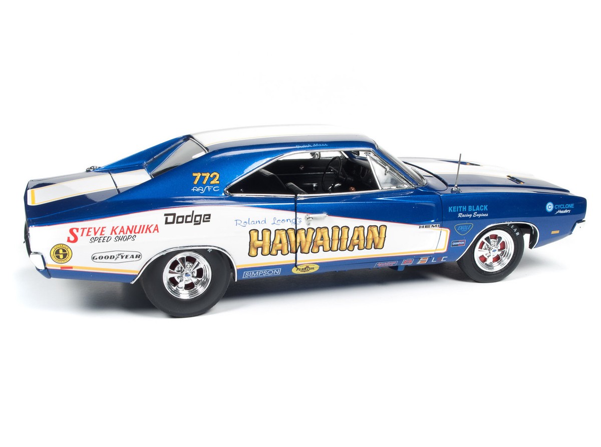 1:18 AUTO WORLD *HAWAIIAN* Butch Mass 1969 Dodge Charger R/T Pro