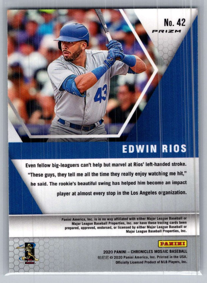 2020 Panini Chronicles #42 Edwin Rios Dodgers Mosaic Prizm | eBay