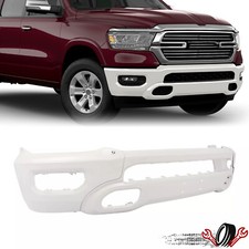 Bright White Steel Front Bumper Face Bar W/ F...