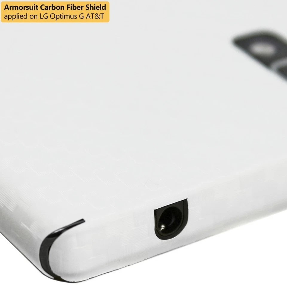 ArmorSuit LG Optimus G (AT&T) Screen Protector + White Carbon Fiber Skin USA - Image 4 of 4
