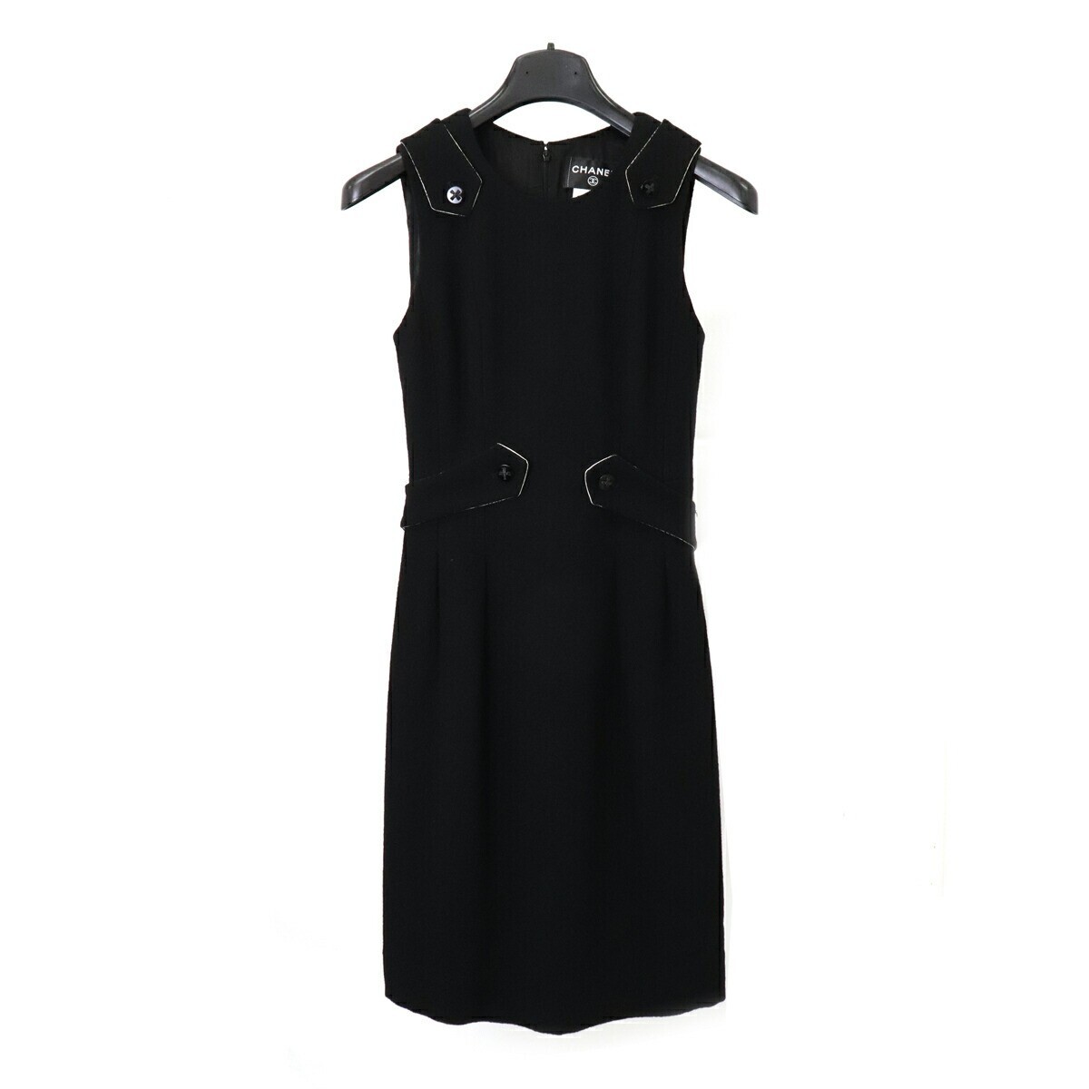 CHANEL 06A No sleeve One-piece Dress 34 Black auth Women | eBay CHANEL 06A No sleeve One-piece Dress 34 Black auth Women | eBay