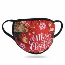 LED Light Up Christmas Face Mask 7 Colors Filter Glowing Xmas Mask. W/ Battery.