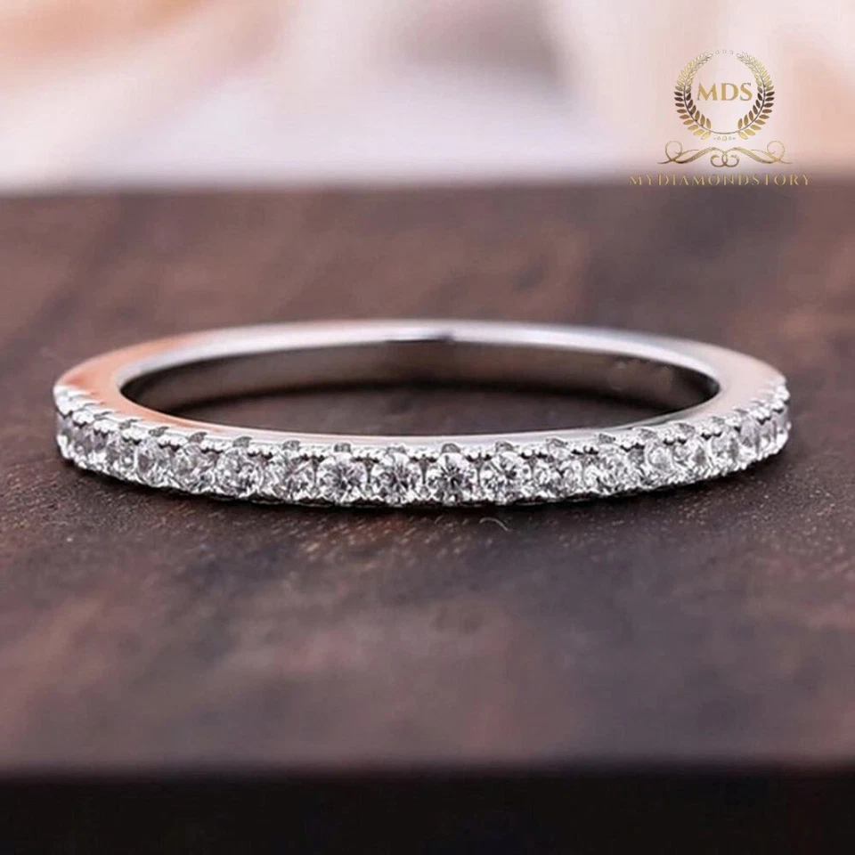 3 Carat Pear Cut Moissanite Trio Set Engagement Ring Solid 14K White Gold VVS1 - Image 3 of 4