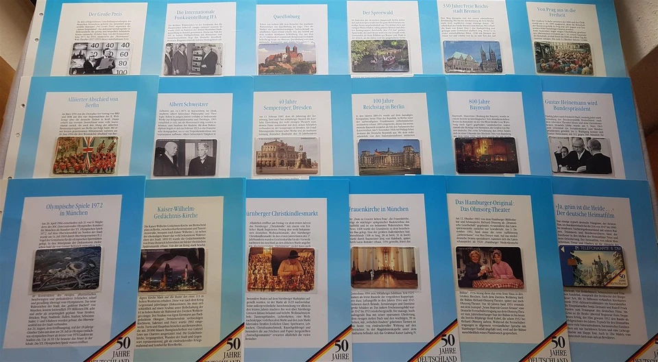 Telefonkarten 50 Jahre Deutschland 3 Alben 85 Stück postfrisch mint/**  - Bild 3 von 4