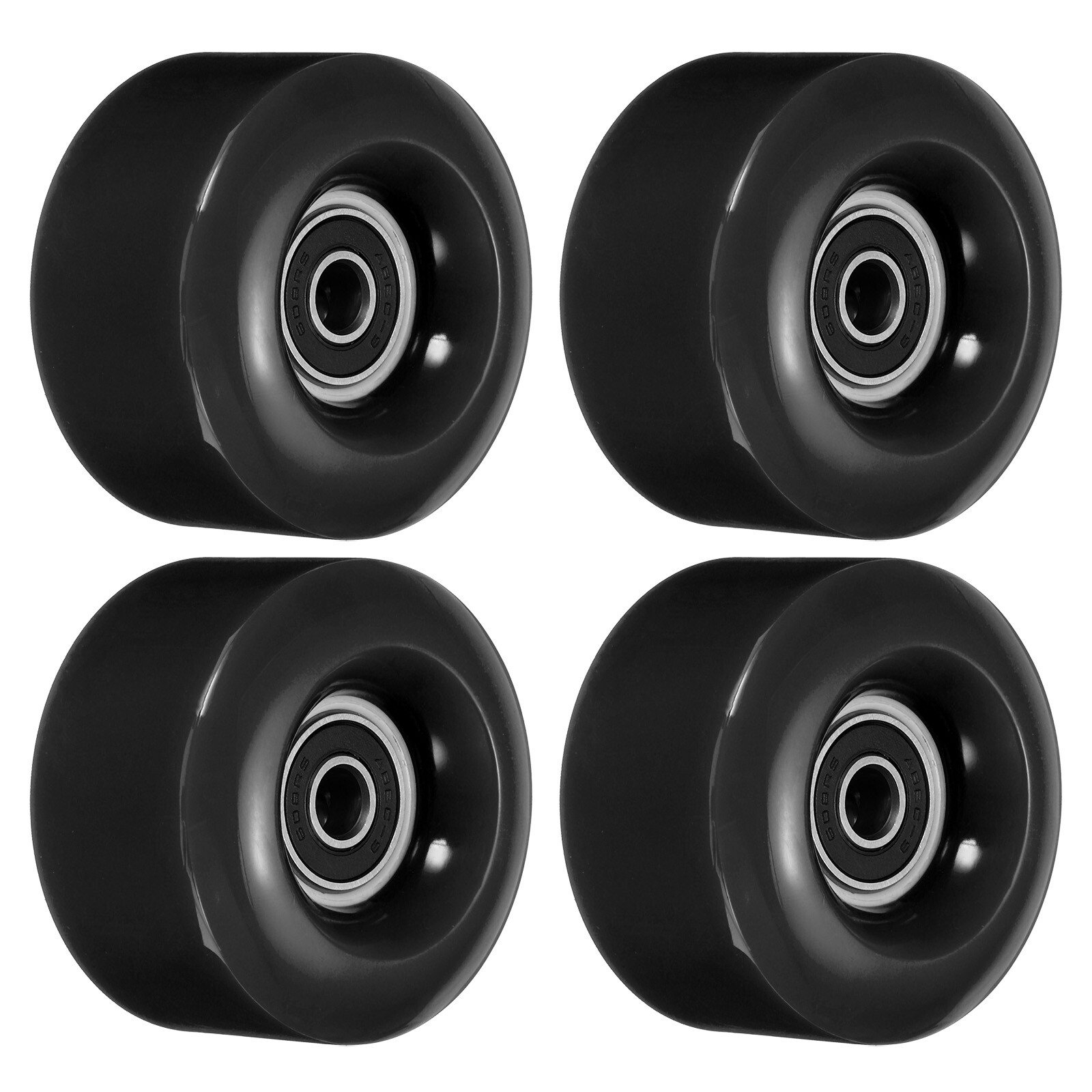 Roller Skate Wheels with Bearings Quad Skate Replacement Outdoor, Black