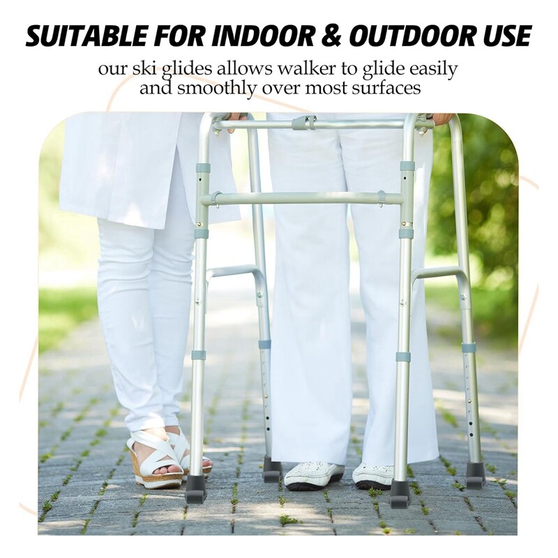 1X(8 PièCes Walker Ski Glides Heavy Duty Coaster Skis Plastic Drive