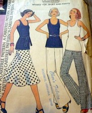 LOVELY VTG 1970s TOPS PANT SKIRT McCALL Sewing Pattern 16/38