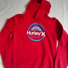 Hurley Youth XL Long Sleeve Hooded Sweatshirt Red Hoodie 23-15 Yrs