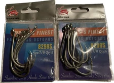 ２ packs of Fishing Hook 1#, 1/0 to 7/0# Fish Hook Stainless Steel