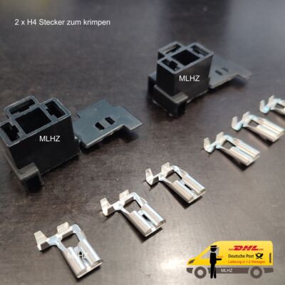 2 X H4  Lampenfassung 90 ° Gard Ausgang Stecker lose SOCKEL Auto PKW 