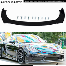 For Porsche 718 Cayman Body Front Bumper Lip Spoiler Splitter Gloss Black Body K