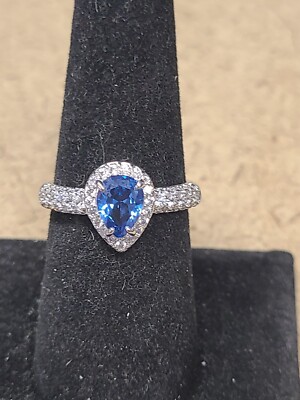 Bomb Party ring Sz8 *Ever Bloom* RBP6475 Blue Zircon Spinel on Rhodium