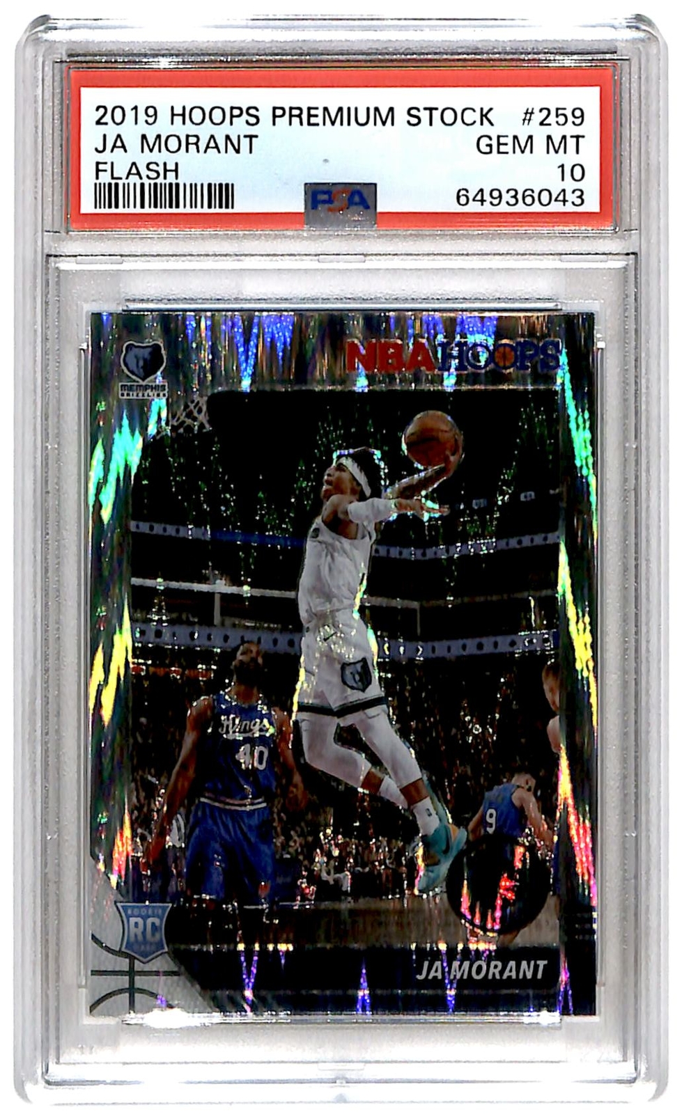 2019-20 Hoops Premium Stock Rookie Flash Ja Morant #259 PSA 10 ES6