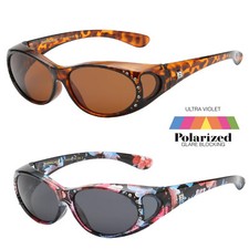 New FIT Over PRESCRIPTION Women Rhinestone Sunglasses Polarized Anti Glare Lens