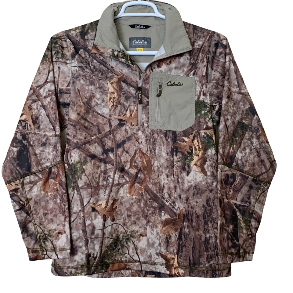 Suéter Cabelas Zonz Woodlands 1/2 Cremallera Poliéster Juvenil Unisex Talla 2XL Forrado ¡EXCELENTE ESTADO USADO! Foto 2 de 4
