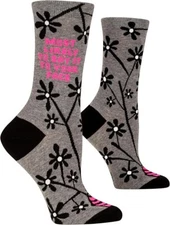 Blue Q Women's Crew Socks Most Likely to say it to Your Face, shoe size 5-10