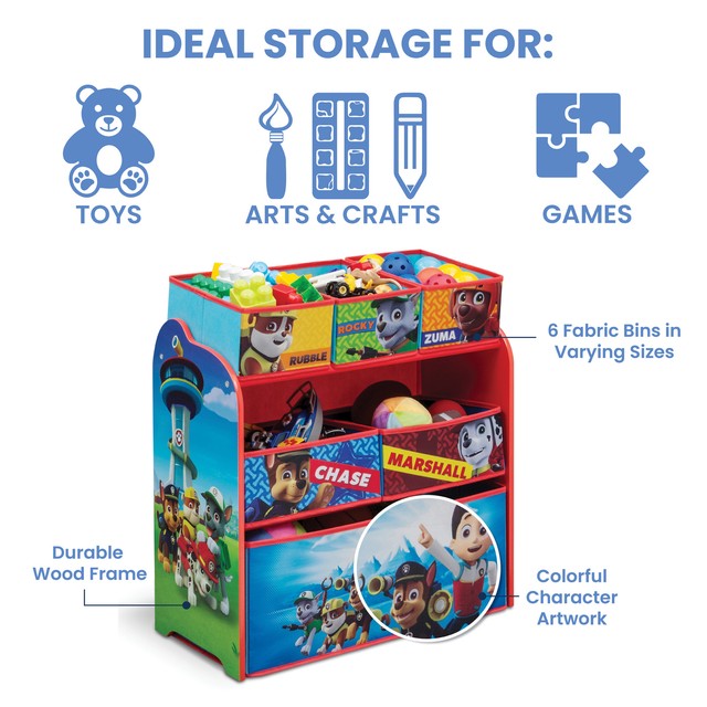 paw patrol multi bin toy organizer