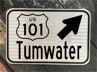 TUMWATER WASHINGTON US 101 Highway road sign 12''x18'' DOT style evergreen state