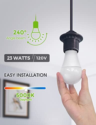LOHAS A21 Bright LED Light Bulb, 150W-200W Equivalent LED Bulbs, 23 Watt Gara...