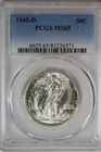 1945-D Walking Liberty Half Dollar : PCGS MS65 Blazing White