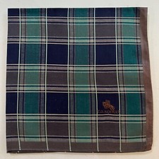 MAN HANDKERCHIEF PLAID GREEN BLUE BROWN CLASSIC COTTON POCKET ART SQUARE18   P48