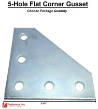5-Hole Flat Corner Gusset Splice Plate Fitting for Unistrut Channel #4631 P1873