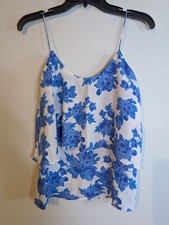 PAPER CRANE WHITE  BLUE FLORAL CAMI Small NEW