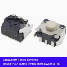 3x5x3.5MM Tactile Switches Round Push Button Switch Micro Switch 3 Pin