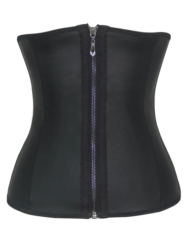 Corset Body Shaper Latex Rubber Waist Trainer Underbust Zipper Slimming Cincher - Image 4 of 4