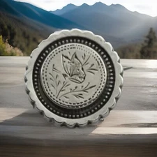 Antique Victorian Silver Aesthetic Movement Brooch with Butterfly Design