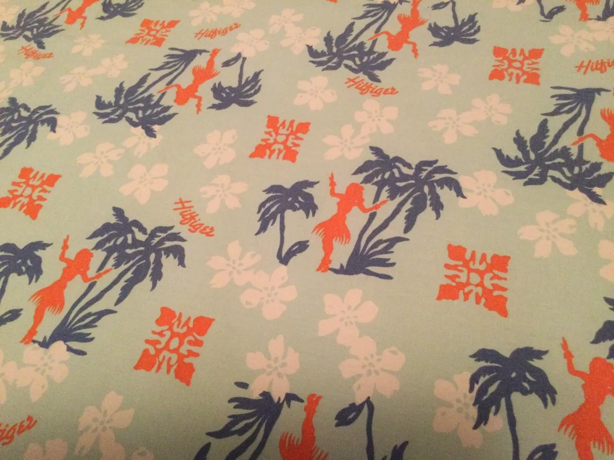 Tommy Hilfiger Flat Sheet Hawaiian Tropical Hula Girls Theme FULL