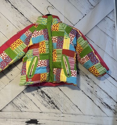 agatha ruiz de la prada girls circles Puffer Snow Ski hoodie Coat Sz 8