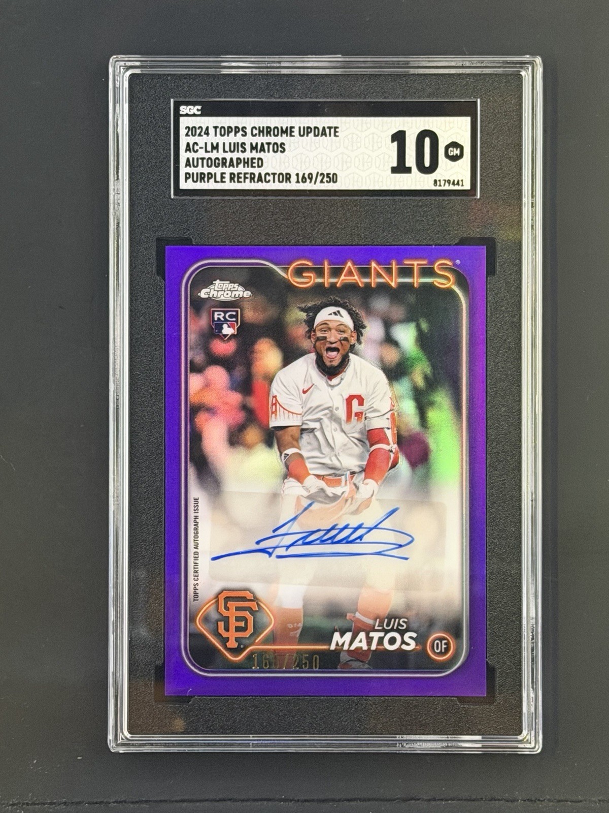 2024 Topps Chrome Update Luis Matos Rookie True Purple Auto /250 Giants