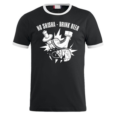 Herren T-Shirt No Shisha Drink Beer boots stiefel cheers oi skin punk front